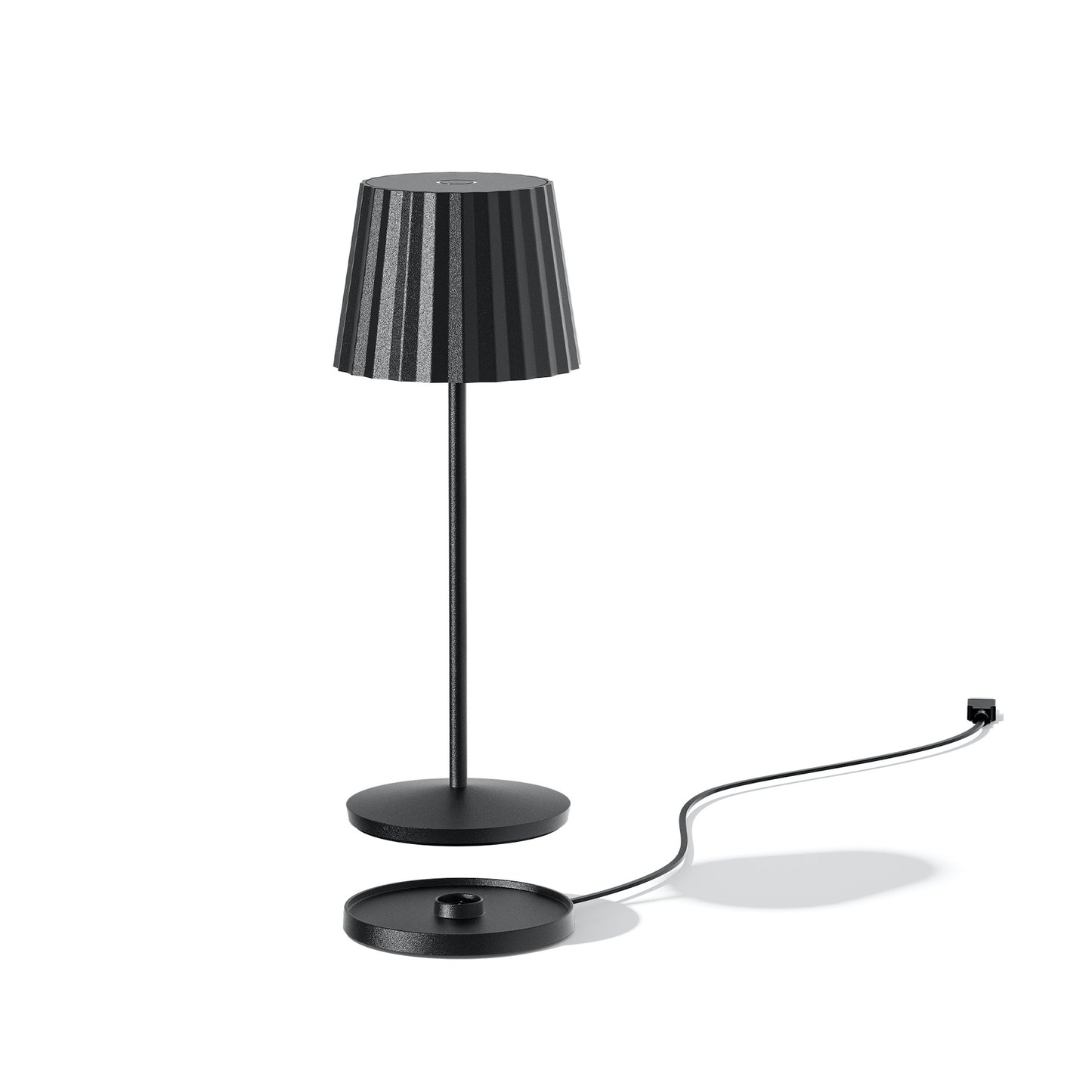 Wireless warm white LED table lamp ABBY BLACK H30cm