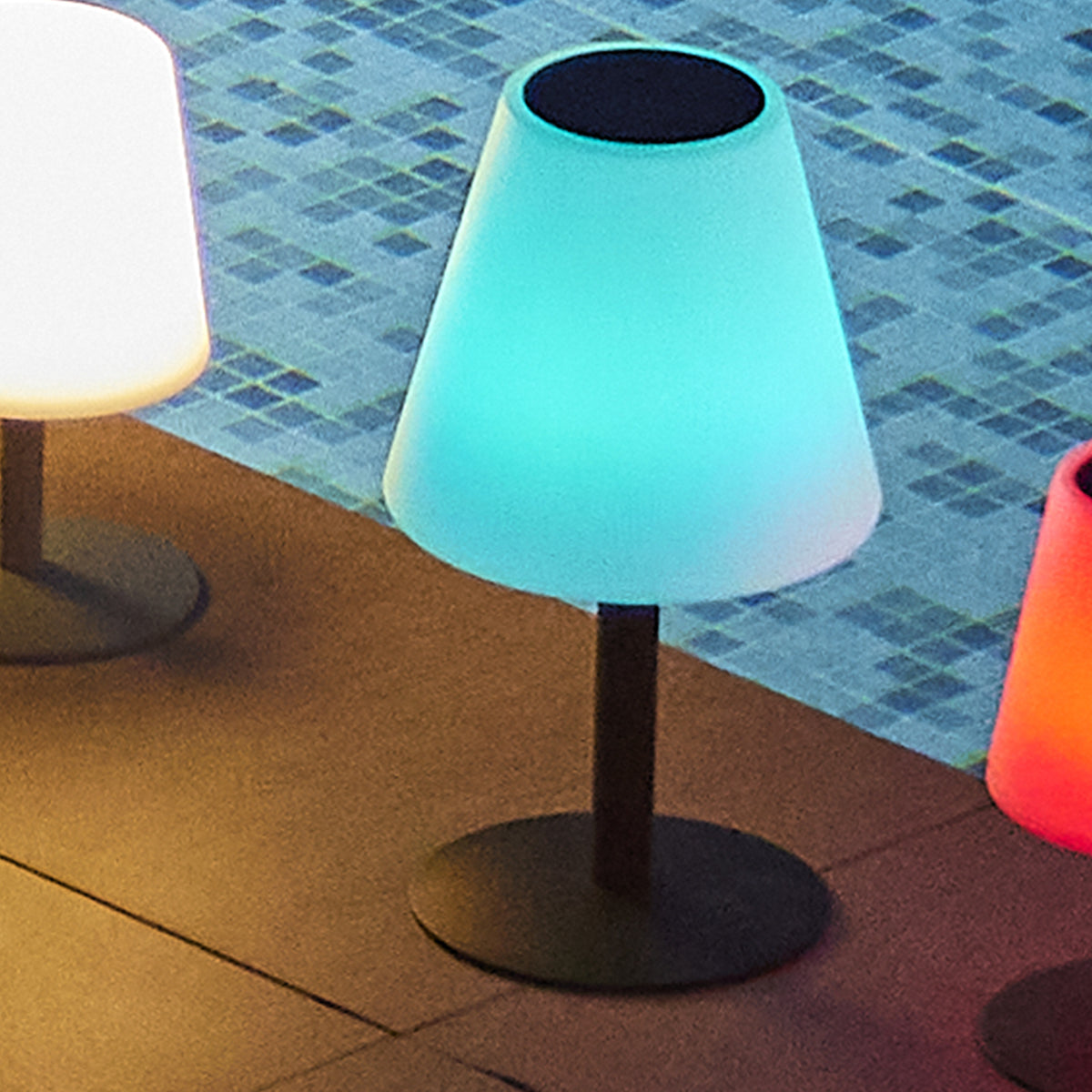 Multicolor dimmable solar and rechargeable LED table lamp STANDY MINI SOLAR RGB H36cm
