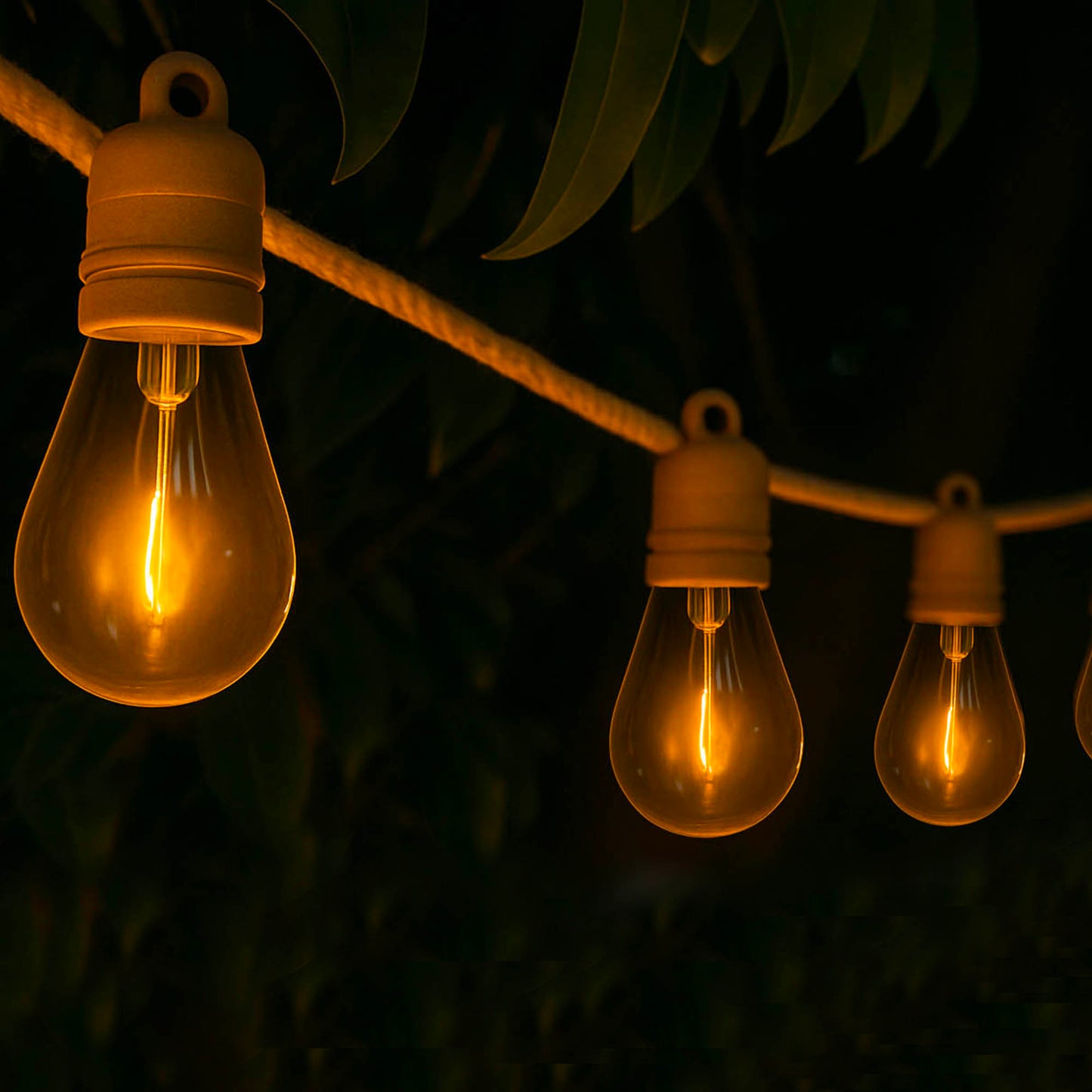 Solar rope light garland 10 warm white LED transparent bulbs FANTASY CORD SOLAR 7.45m