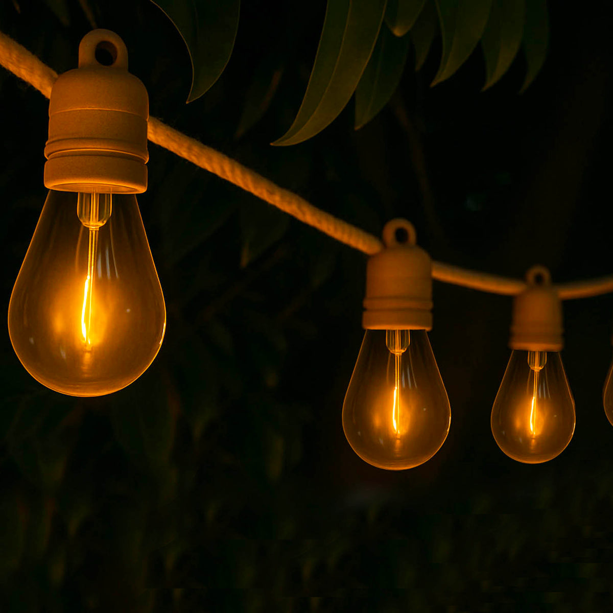 Solar rope light garland 10 warm white LED transparent bulbs FANTASY CORD SOLAR 7.45m