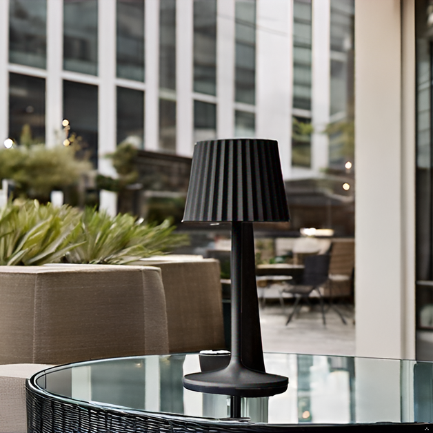 Wireless warm white LED table lamp ABBY BLACK H30cm