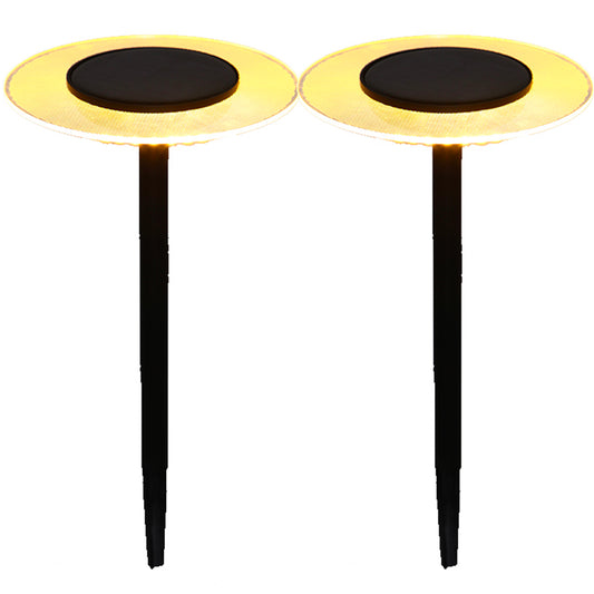 Set of 2 UFO warm white LED solar spike markers H35cm