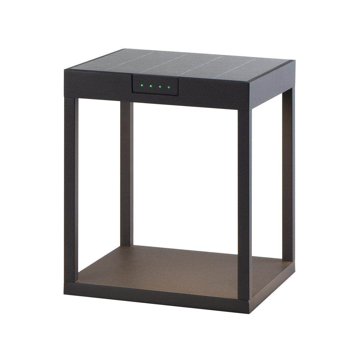 Borne solaire LED blanc chaud RADIA GROUND aluminium éclairage puissant H24,5cm
