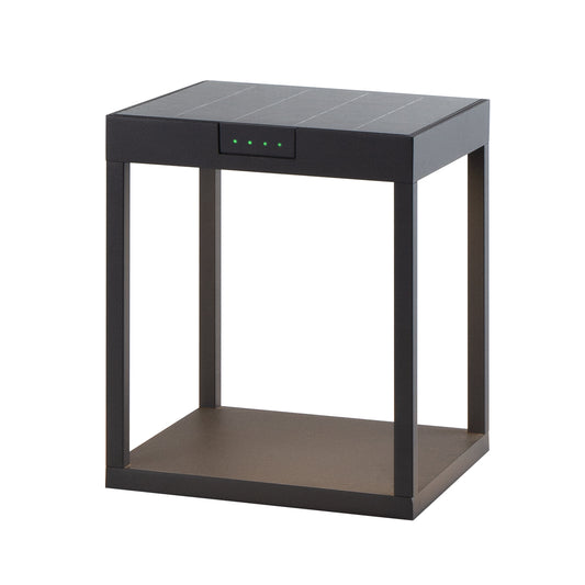 Borne solaire LED blanc chaud RADIA GROUND aluminium éclairage puissant H24,5cm
