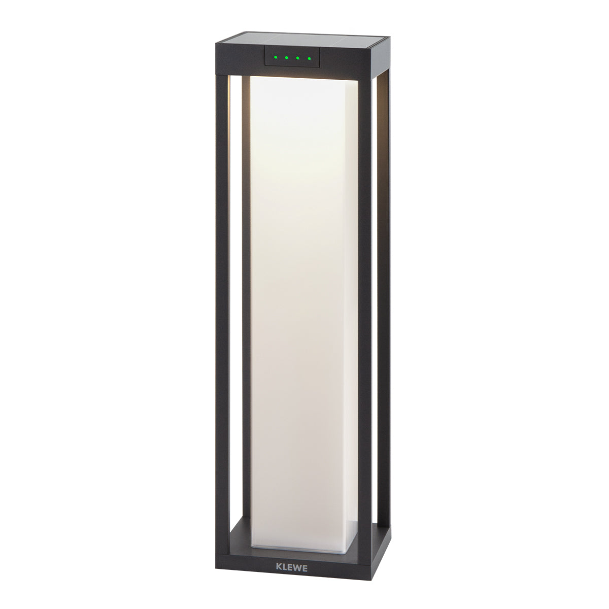 Borne solaire LED blanc chaud RADIA MAXI MOON aluminium éclairage puissant H50cm