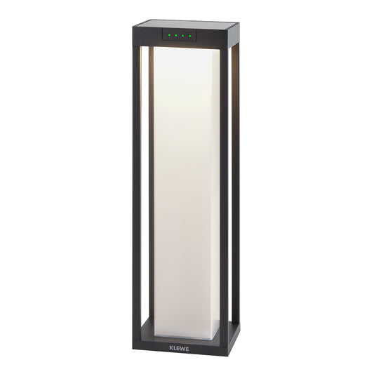 Borne solaire LED blanc chaud RADIA MAXI MOON aluminium éclairage puissant H50cm