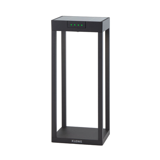 Borne solaire LED blanc chaud RADIA MINI aluminium éclairage puissant H35cm