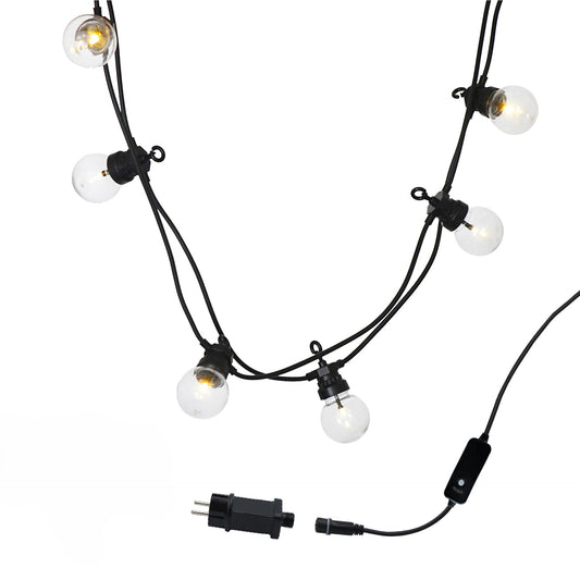 Light garland with 20 transparent warm white LED bulbs PARTY CLEAR 20 L8.70m