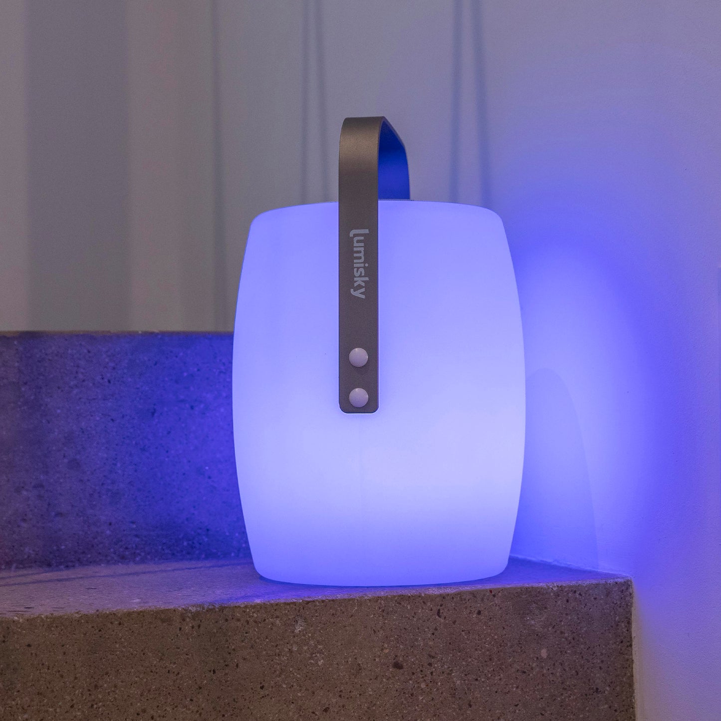 Wireless bluetooth speaker lamp aluminum handle dimmable white/multicolor LED LUCY PLAY H31cm with remote control