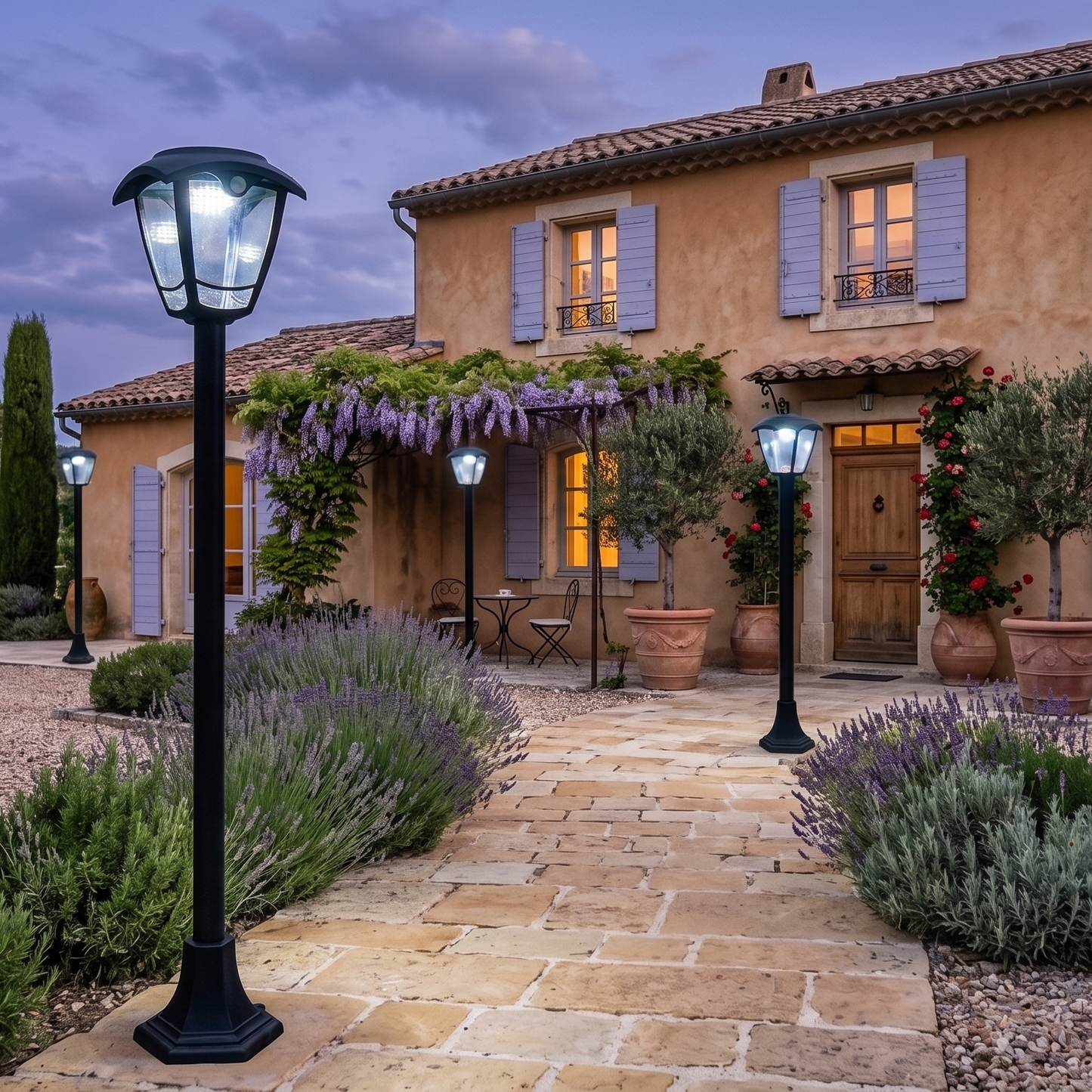 Lampadaire solaire LED blanc froid LUMAX TALL H112cm