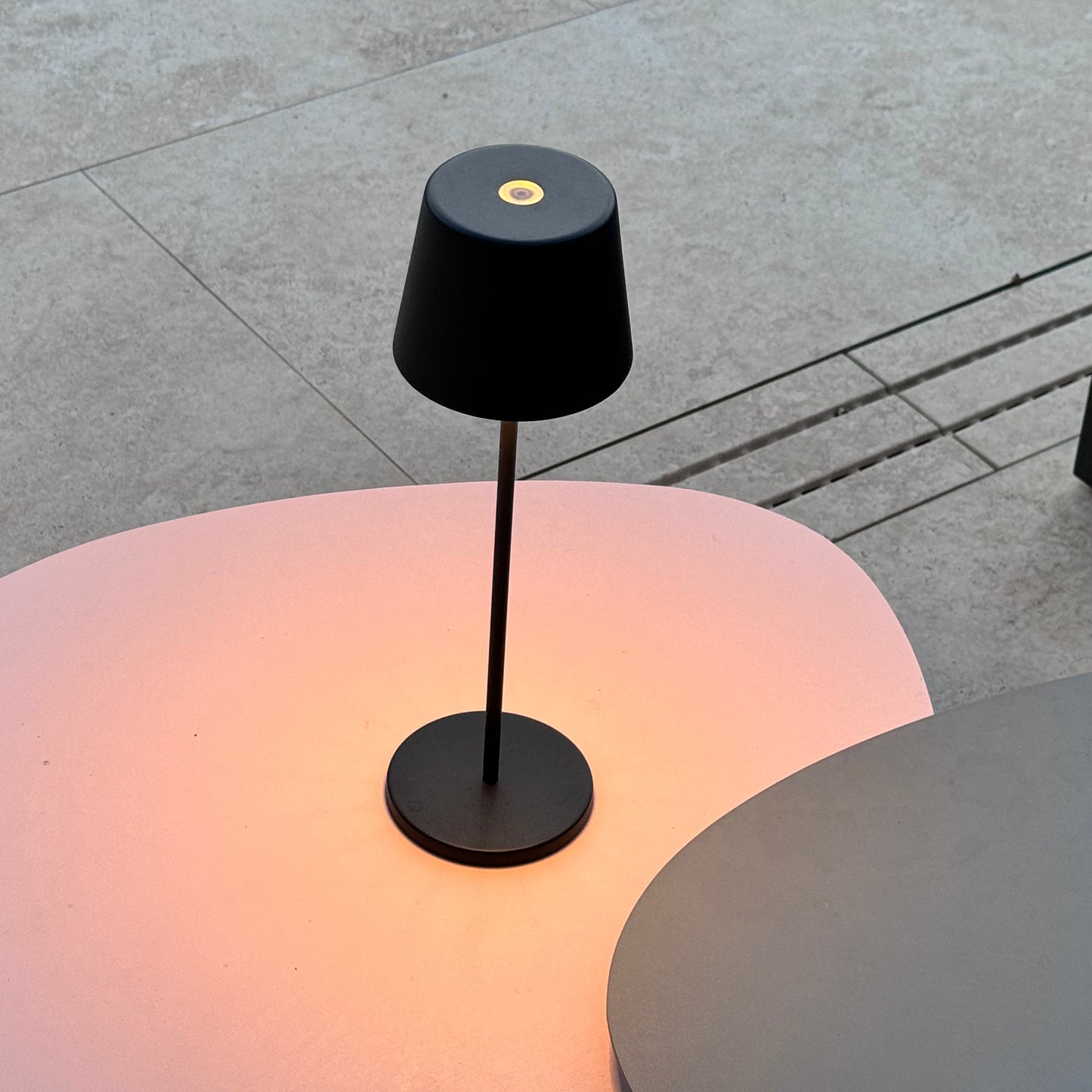 Table lamp touch wireless aluminum gray LED white dimmable KELLY ROCK H39cm