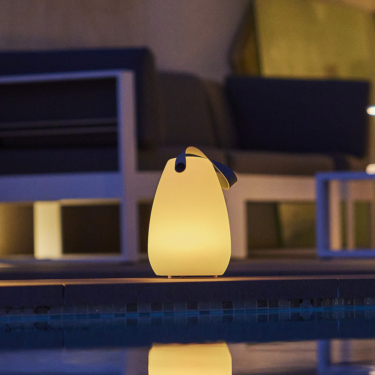 Warm white/multicolour dimmable LED portable lamp LAURY H28cm