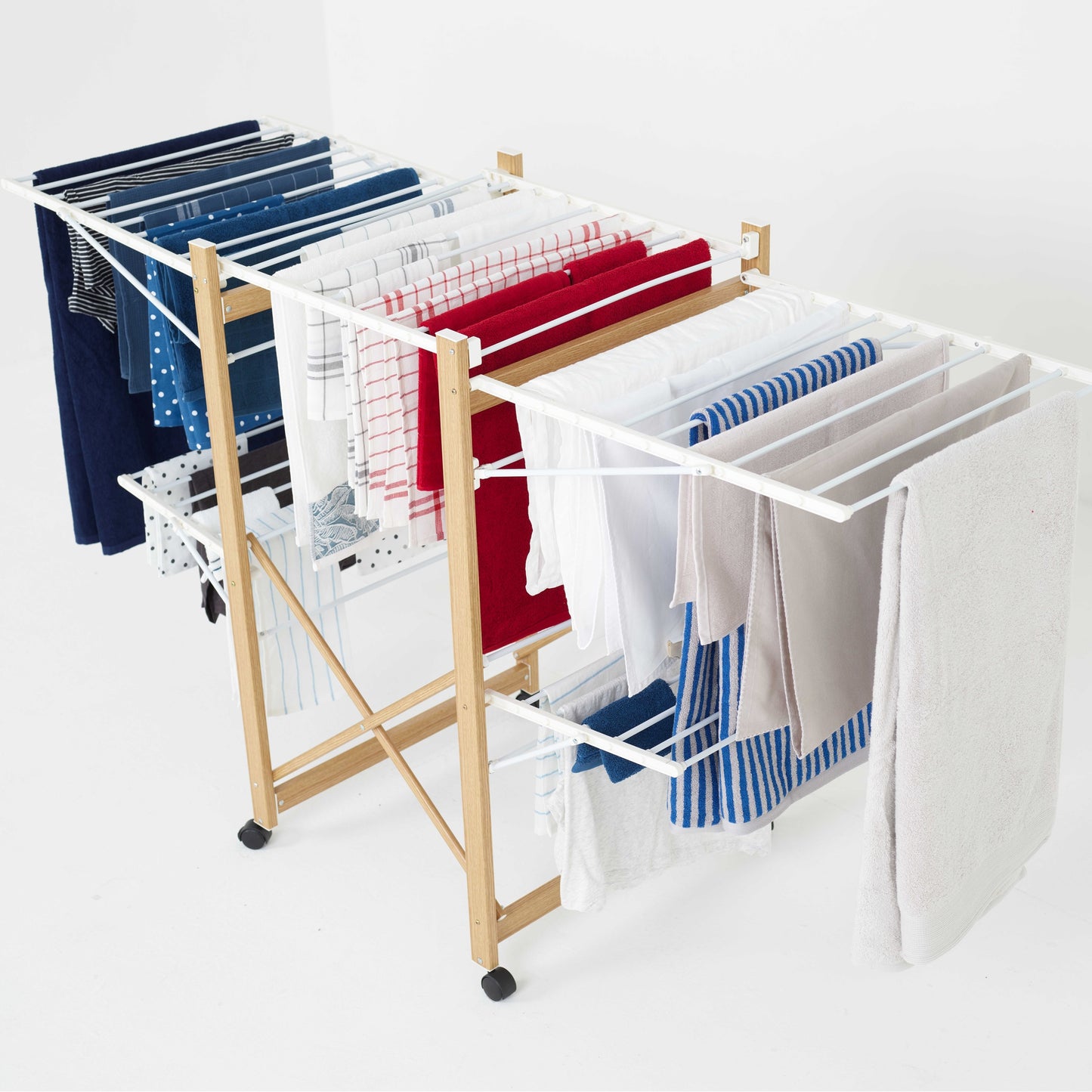 28M USHUAIA Multi-Function Clothes Rack Clothes Drying Rack Wood Color Large Capacity