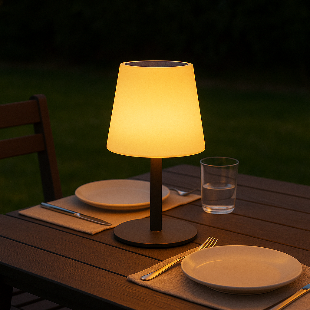 Solar powered and rechargeable LED table lamp warm white/white dimmable STANDY TINY SOLAR H25cm