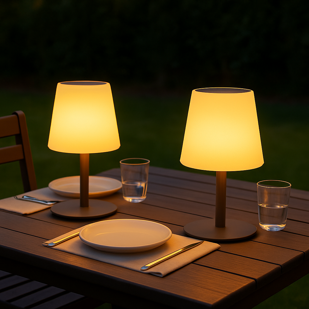 Solar powered and rechargeable LED table lamp warm white/white dimmable STANDY TINY SOLAR H25cm