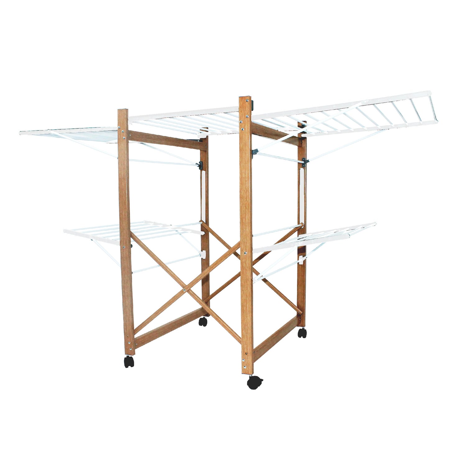 28M USHUAIA Multi-Function Clothes Rack Clothes Drying Rack Wood Color Large Capacity
