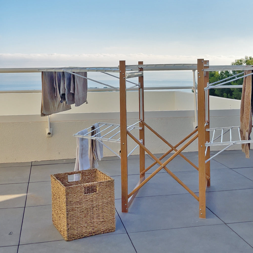 28M USHUAIA Multi-Function Clothes Rack Clothes Drying Rack Wood Color Large Capacity
