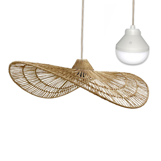 Suspension MARBELLA NOMAD en jute naturel style bohème avec ampoule LED blanc/RGB nomade