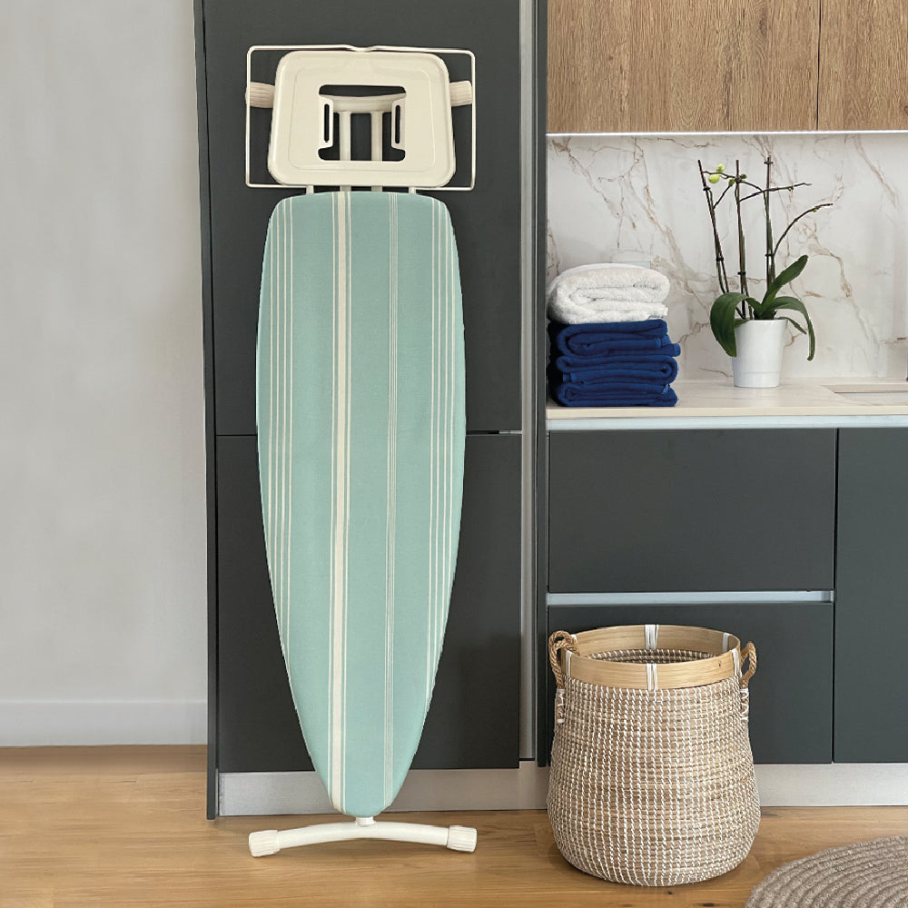 BERMUDE steel foldable ironing board 124x40 H94cm with iron rest and steam station rest