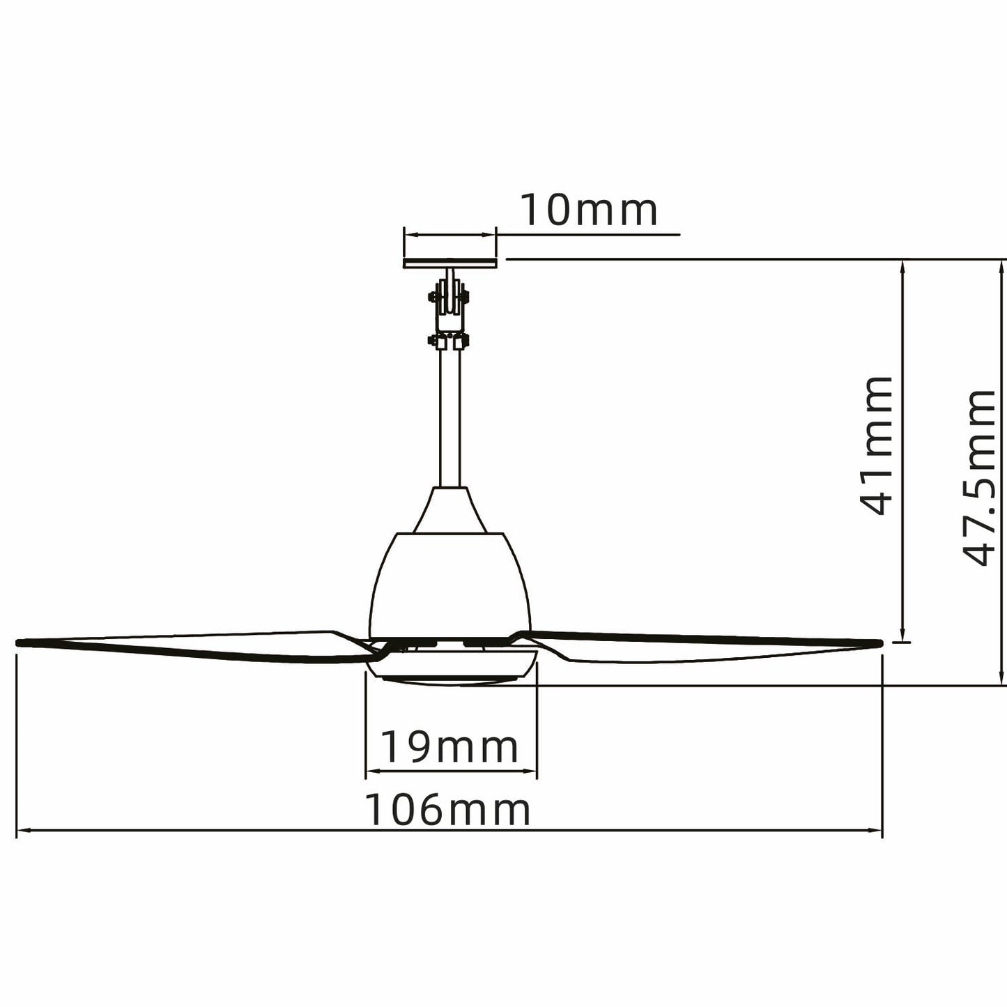 Ventilateur de Plafond CORALI 106cm avec Éclairage LED 15W Intégré Petit Ventilateur Silencieux 34dB pour Extérieur Moteur DC 30W Basse Consommation Réversible Mode Été Hiver 6 Vitesses avec Télécommande Plafonnier 2700 Lumens Blanc et Bois
