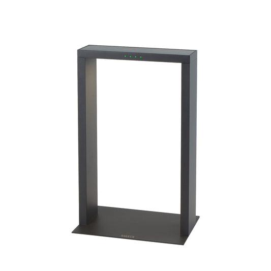 Borne solaire noire en aluminium LED puissant blanc chaud AXIS MINI H40cm