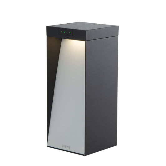 Borne solaire aluminium éclairage LED puissant 2 directions blanc chaud  MILIO FULL H35cm