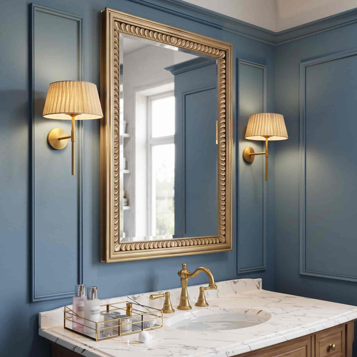 Applique murale d'intérieur avec ampoule LED doré rechargeable blanc chaud dimmable CLICK MATT GOLD H32 cm