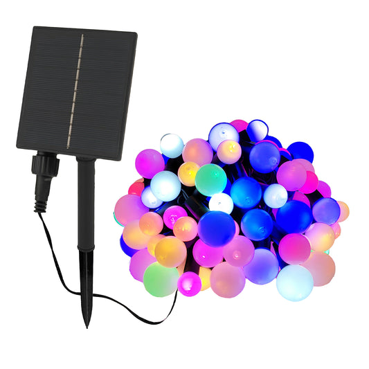 Guirlande lumineuse solaire 100 ampoules rondes multicolores LED BILLY RGB 10.90m