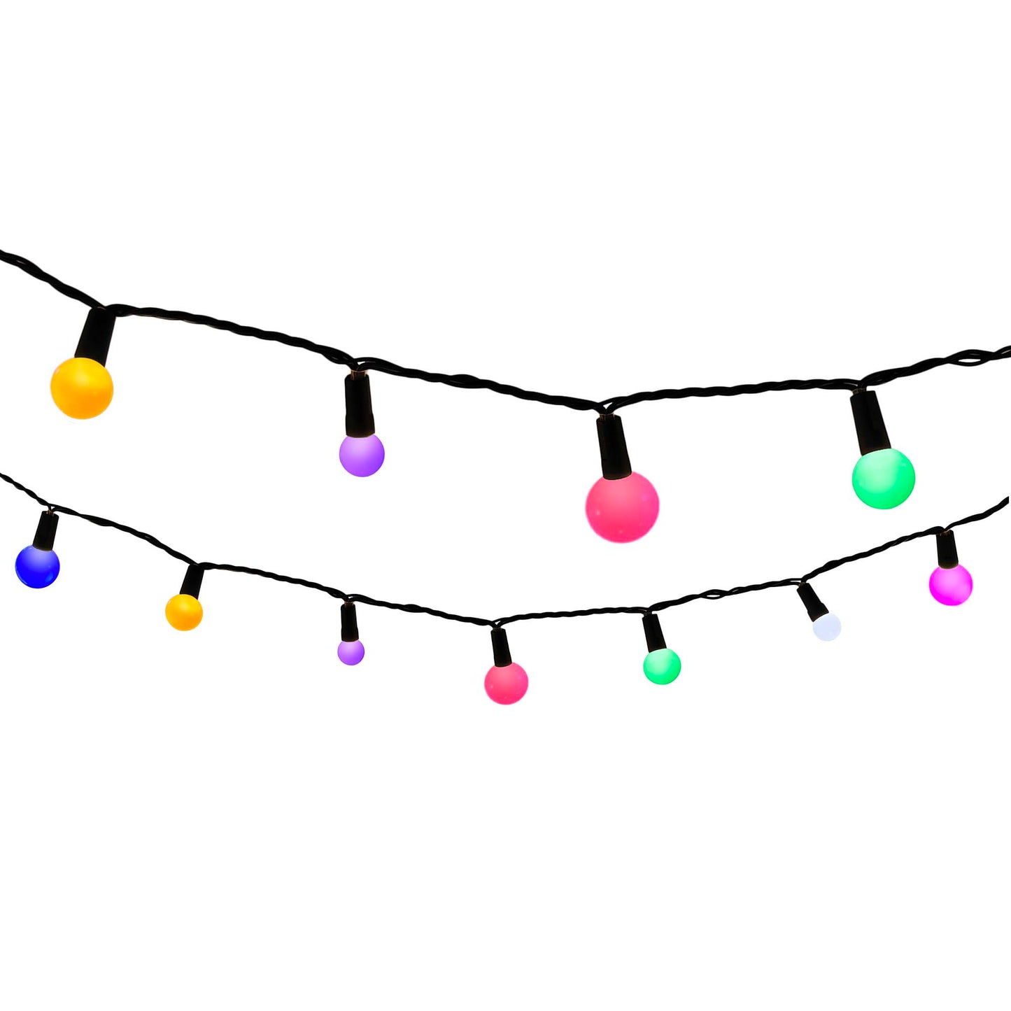 Guirlande lumineuse solaire 100 ampoules rondes multicolores LED BILLY RGB 10.90m