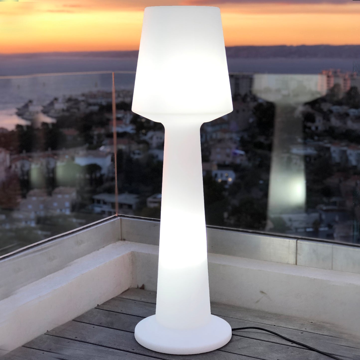 Designer wired light floor lamp for outdoor use powerful white LED lighting AUSTRAL H110cm E27 base