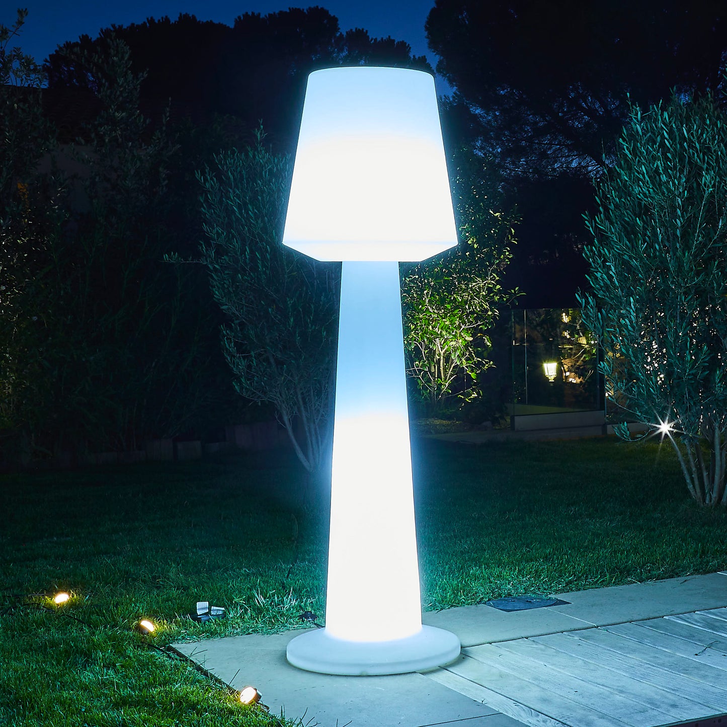 Designer wired light floor lamp for outdoor use powerful white LED lighting AUSTRAL H170cm E27 base