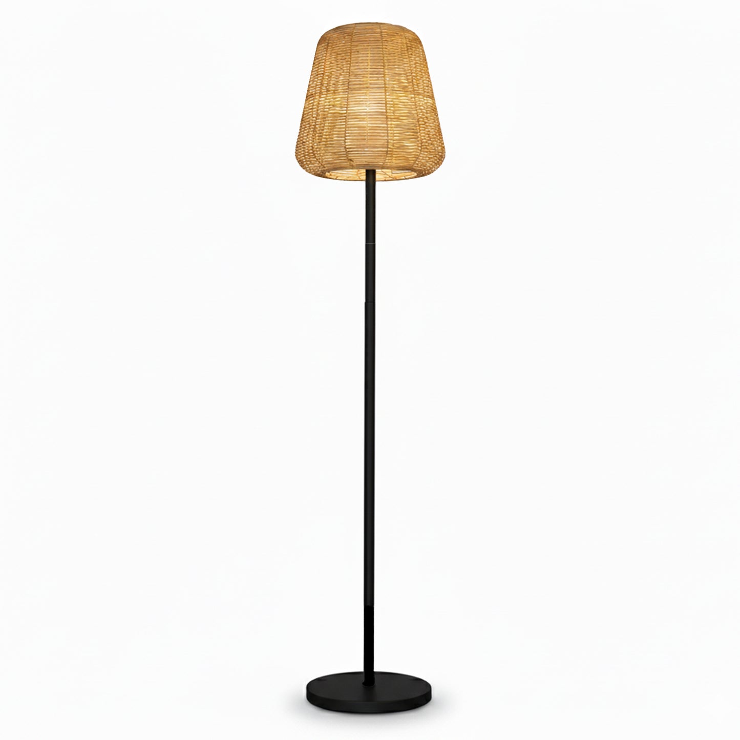 Lampadaire solaire extérieur en poly rotin avec module LED blanc chaud télécommande TALL BOHEME SOLAR H160cm