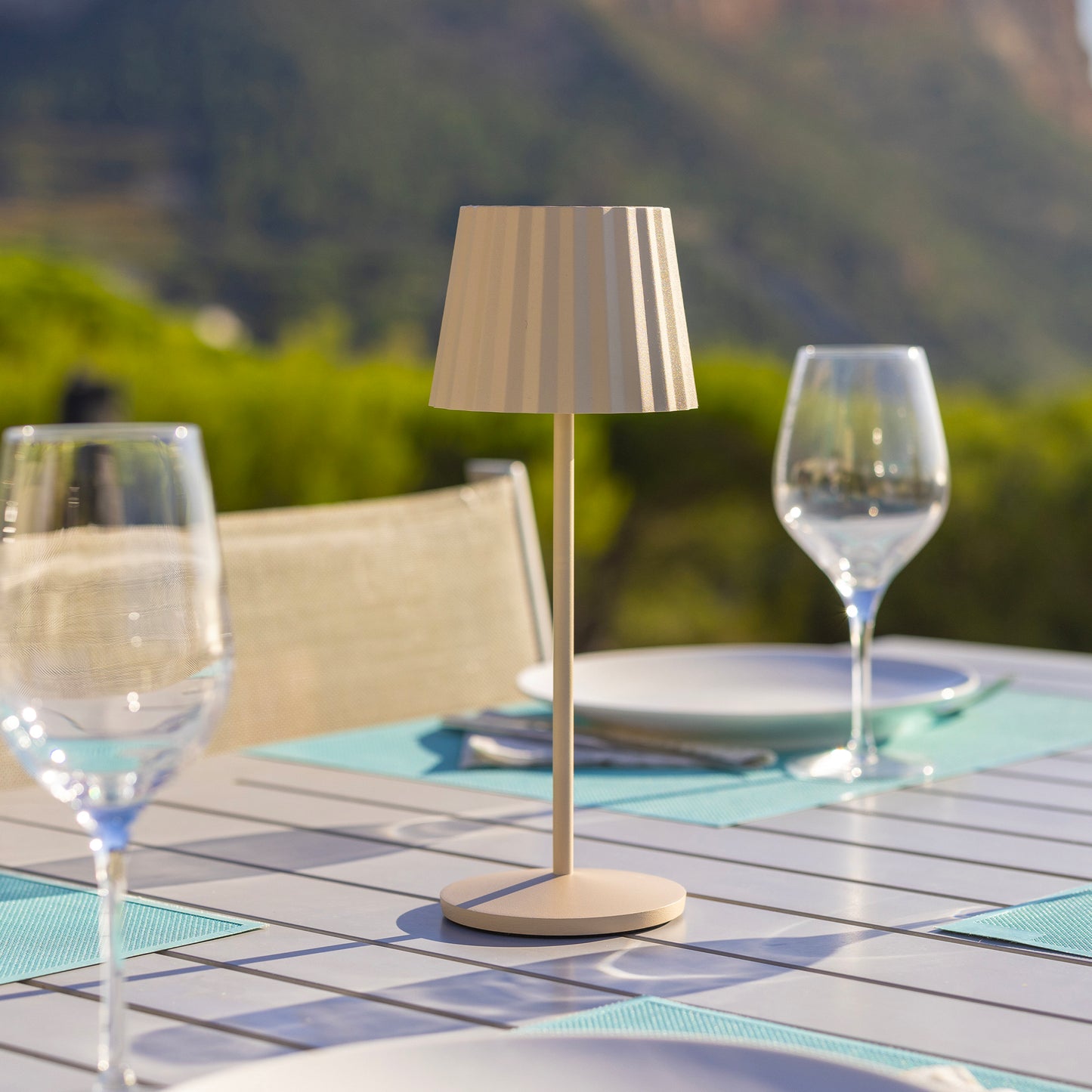 Wireless warm white LED table lamp ABBY BLACK H30cm