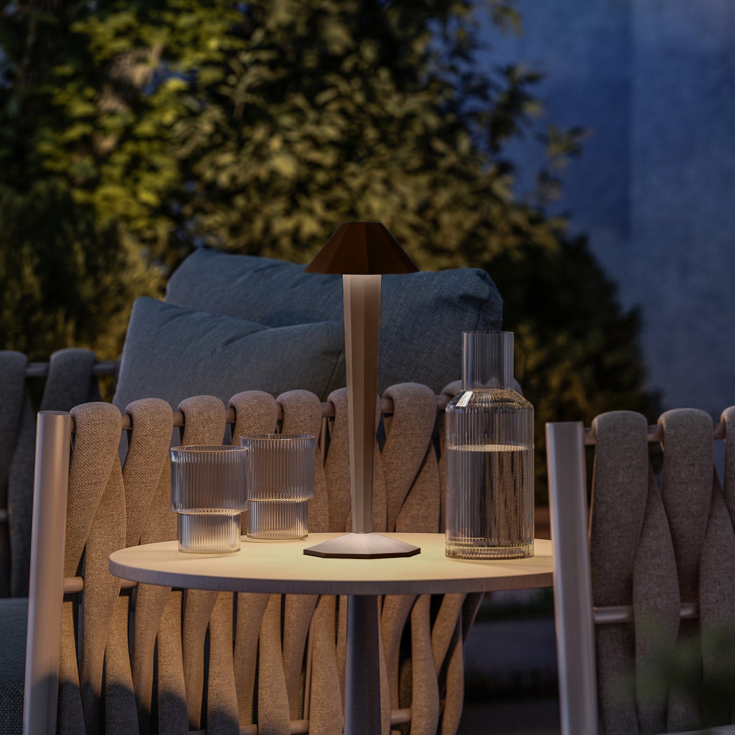 Wireless warm white LED table lamp ABBY BLACK H30cm