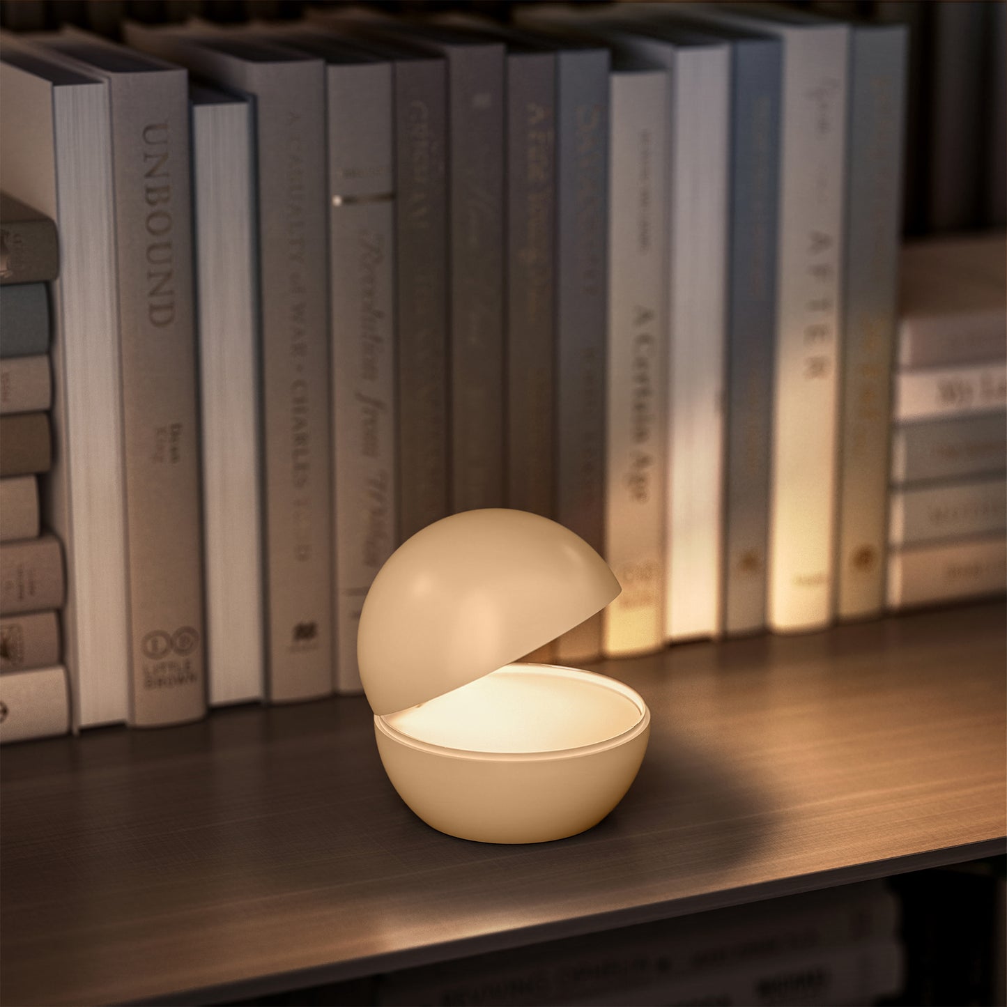 Lampe de chevet sans fil à poser beige LED blanc chaud dimmable GOOD NIGHT SAND ø12cm