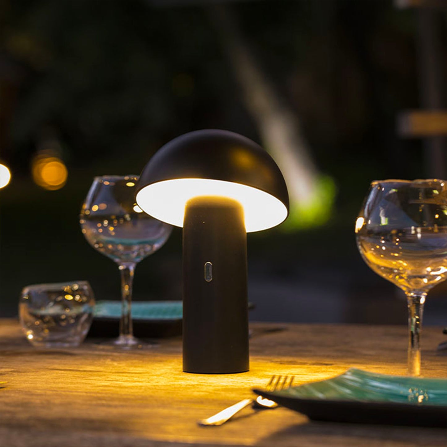 Wireless table lamp adjustable head warm white LED TOD BLACK H28cm