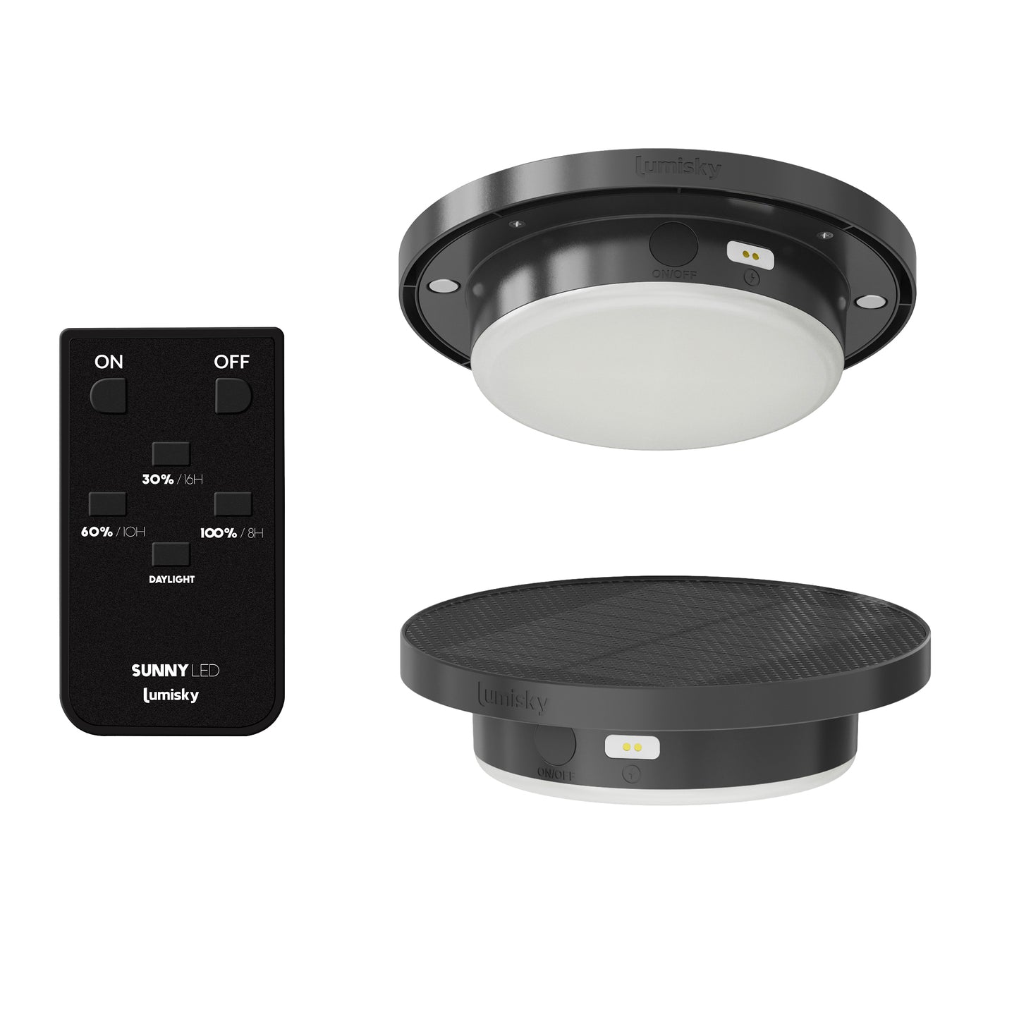 Lampadaire d'extérieur solaire TECKA SMALL en bois teck avec module LED blanc chaud et télécommande H90cm