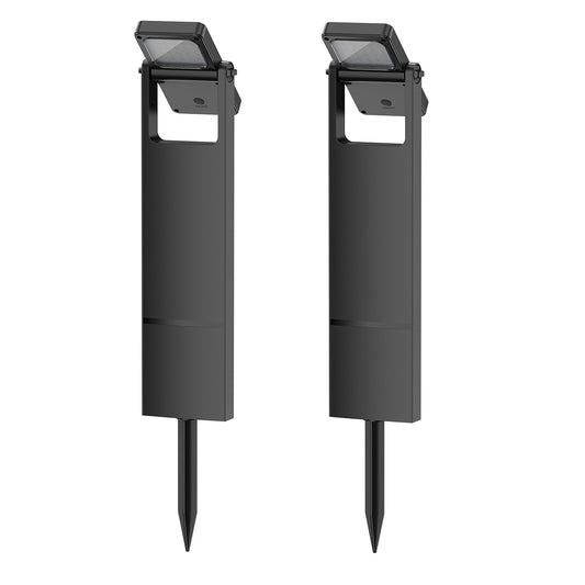 Lot de 2 Balises Solaires à Planter LED Blanc Chaud BRITY - Éclairage Extérieur Moderne, Idéal pour Jardin, Chemin et Allée, Étanches et Faciles à Installer