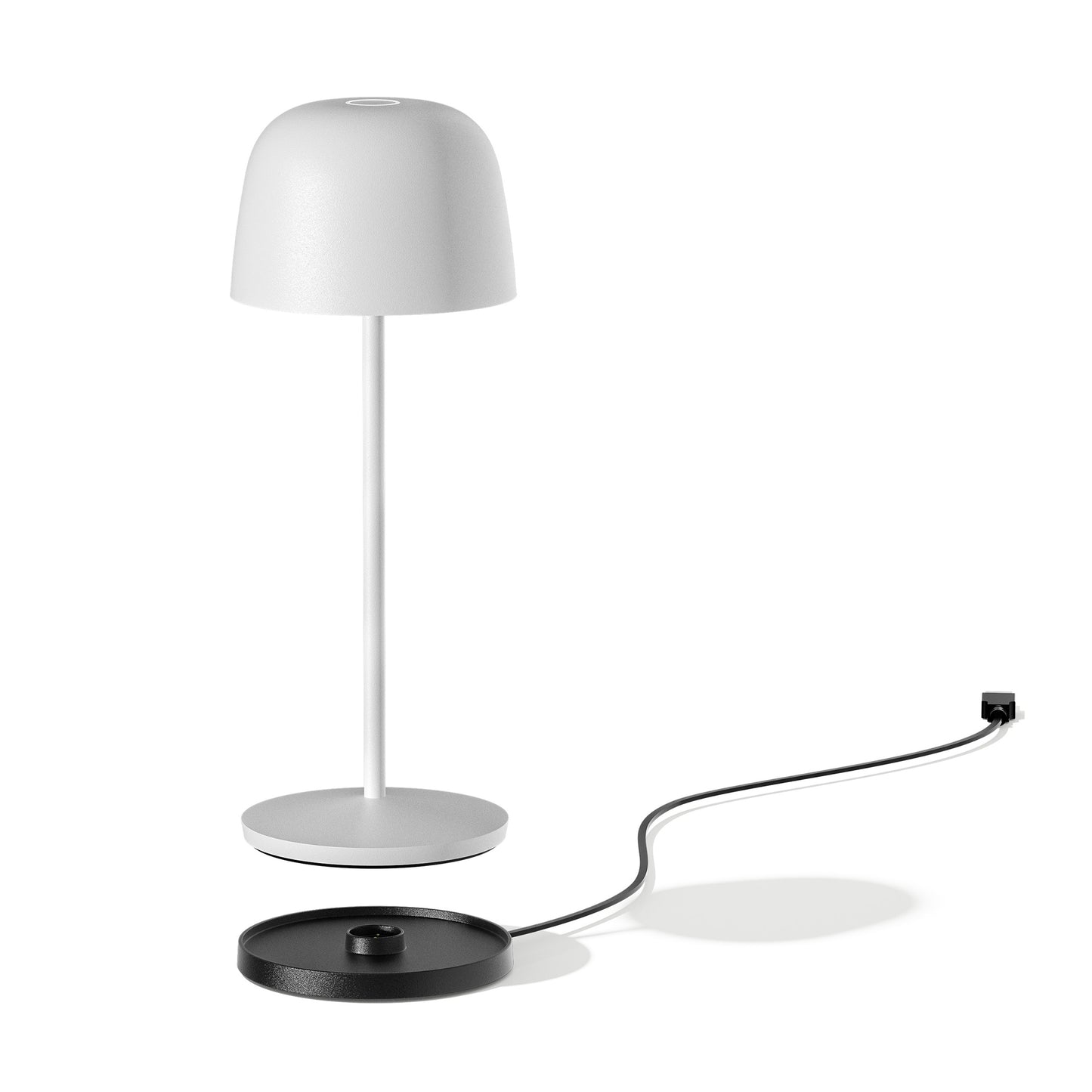 Lampe de table touch sans fil en aluminium blanc LED SOPHIA WHITE blanc dimmable H28cm