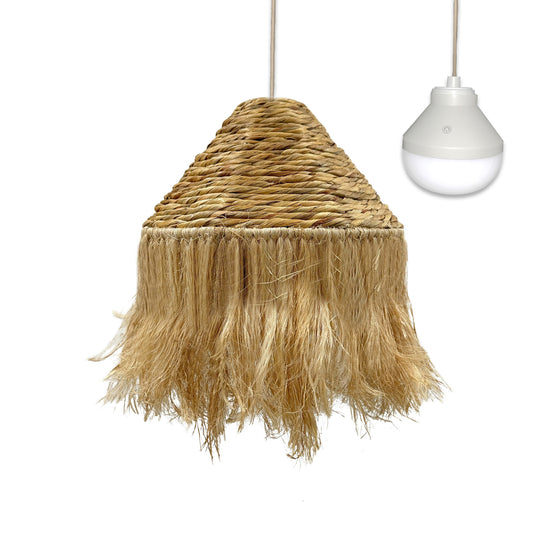 Suspension LEONORA NOMAD en jacinthe d'eau style bohème avec ampoule LED blanc/RGB nomade