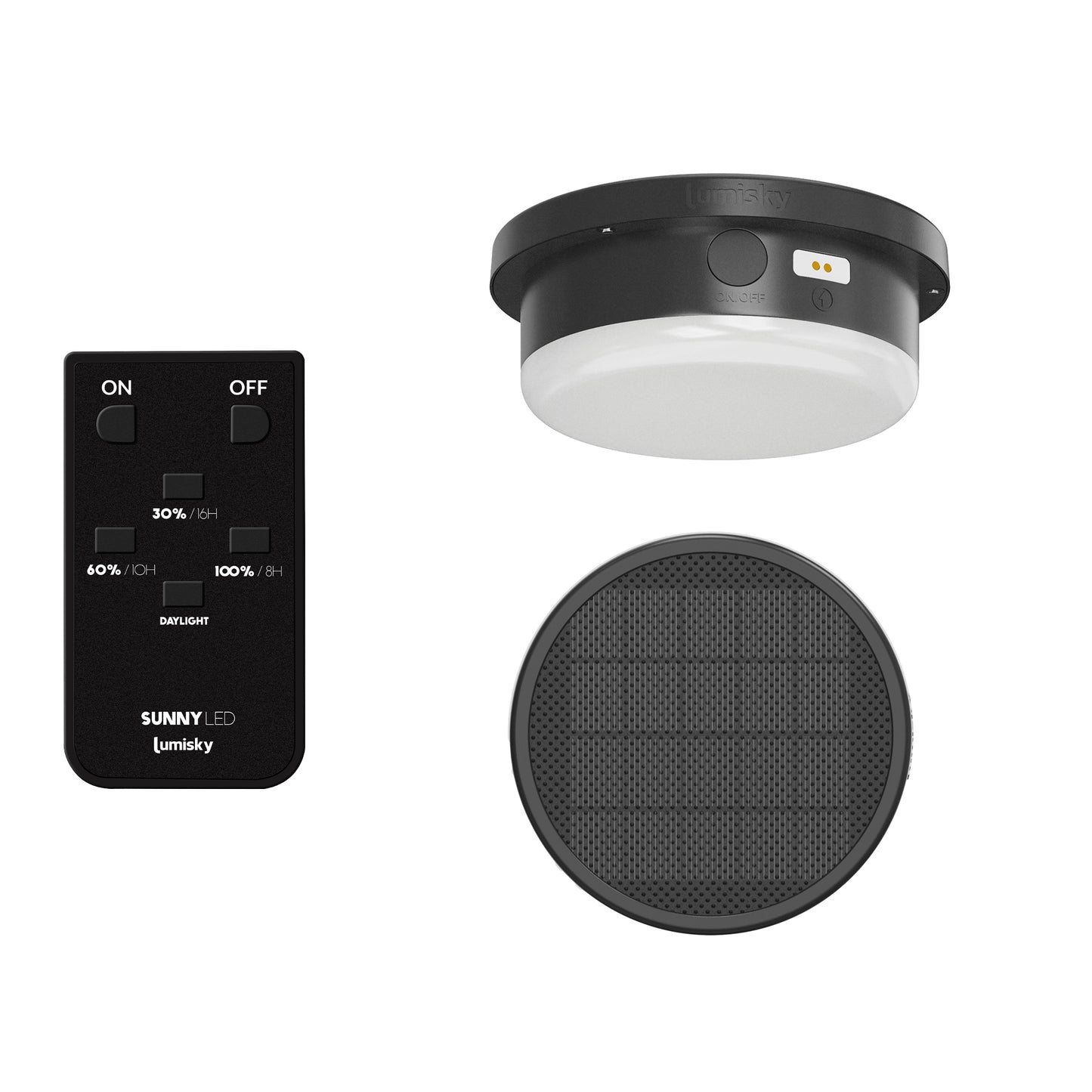 Applique murale solaire en aluminium avec module LED solaire avec télécommande NERIO WALL H18.5cm