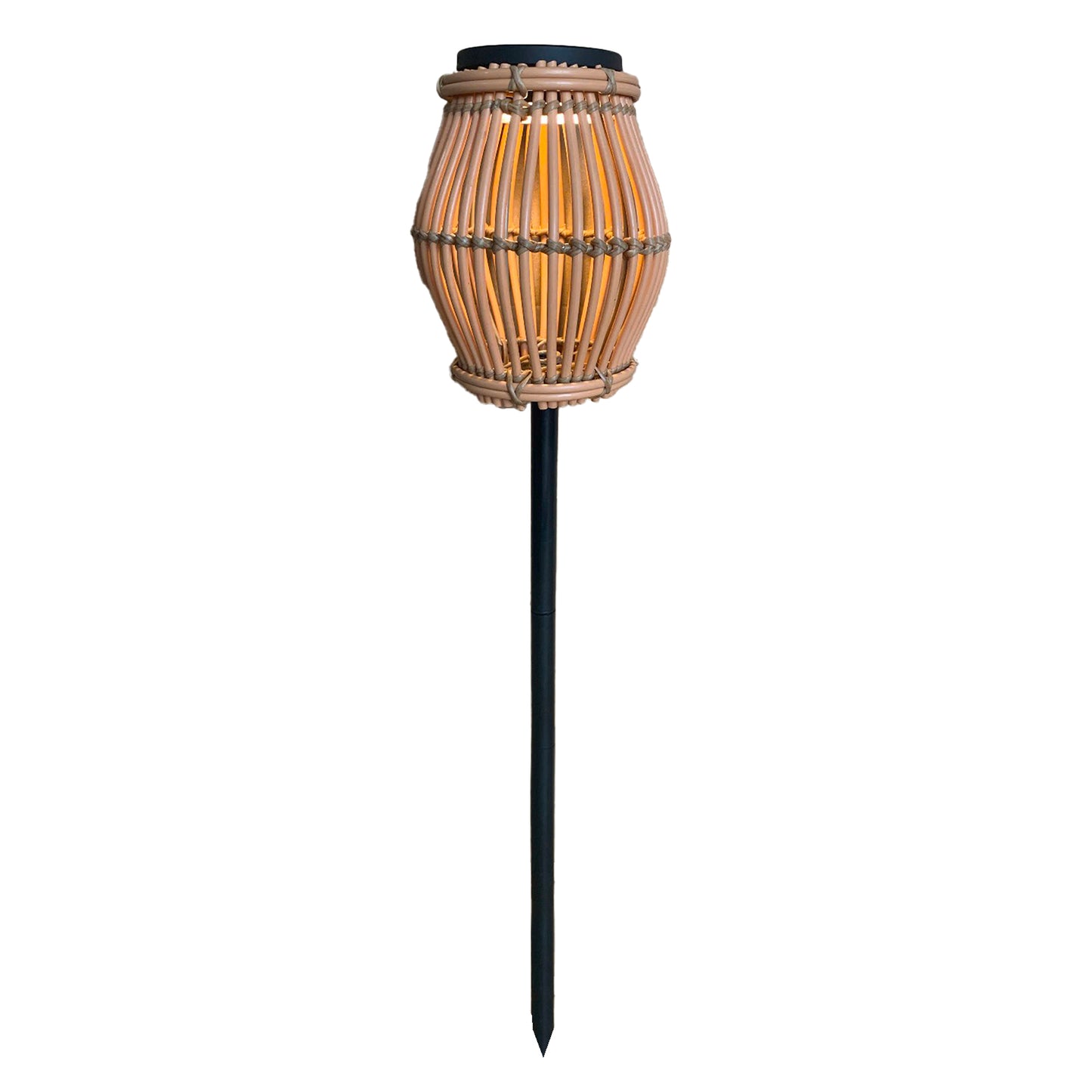Decorative LED solar beacon in metal to plant SILVA H48cm