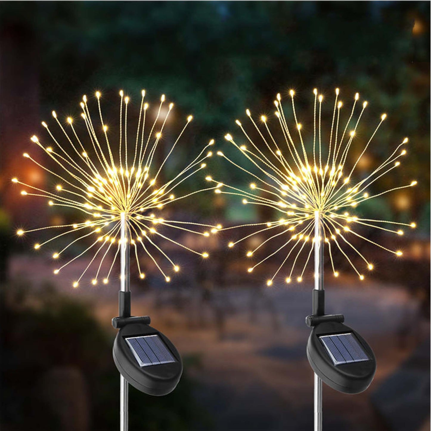 Set of 2 decorative solar beacons to plant LED 2x FIREWORKS SPIKE H97cm