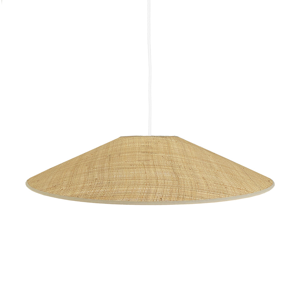 HELENA interior lampshade in thin raffia with metal strapping for E27 electric mount