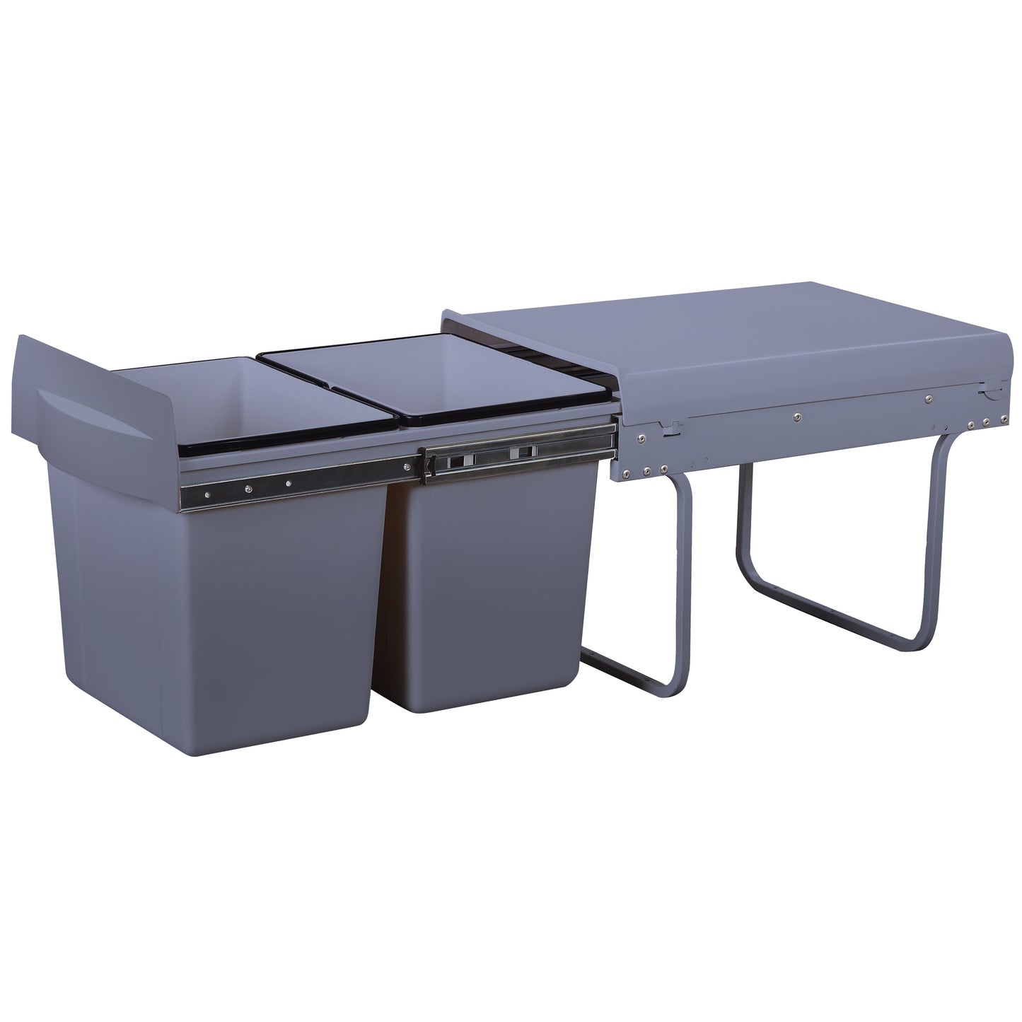 HYPE 2-compartment 36L (2x18L) built-in kitchen pull-out trash can with bucket