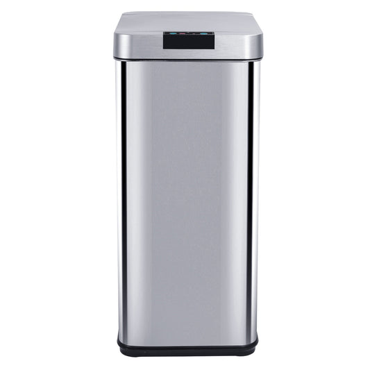 Poubelle de cuisine automatique design 50L PARKSIDE en acier INOX avec cerclage - REDDECO.com