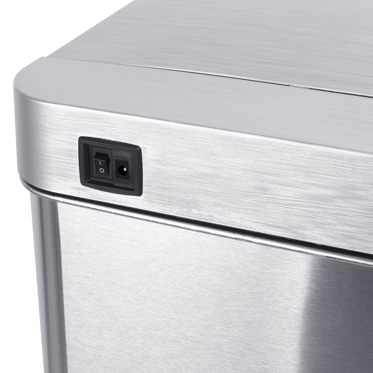 Poubelle de cuisine automatique design 50L PARKSIDE en acier INOX avec cerclage - REDDECO.com