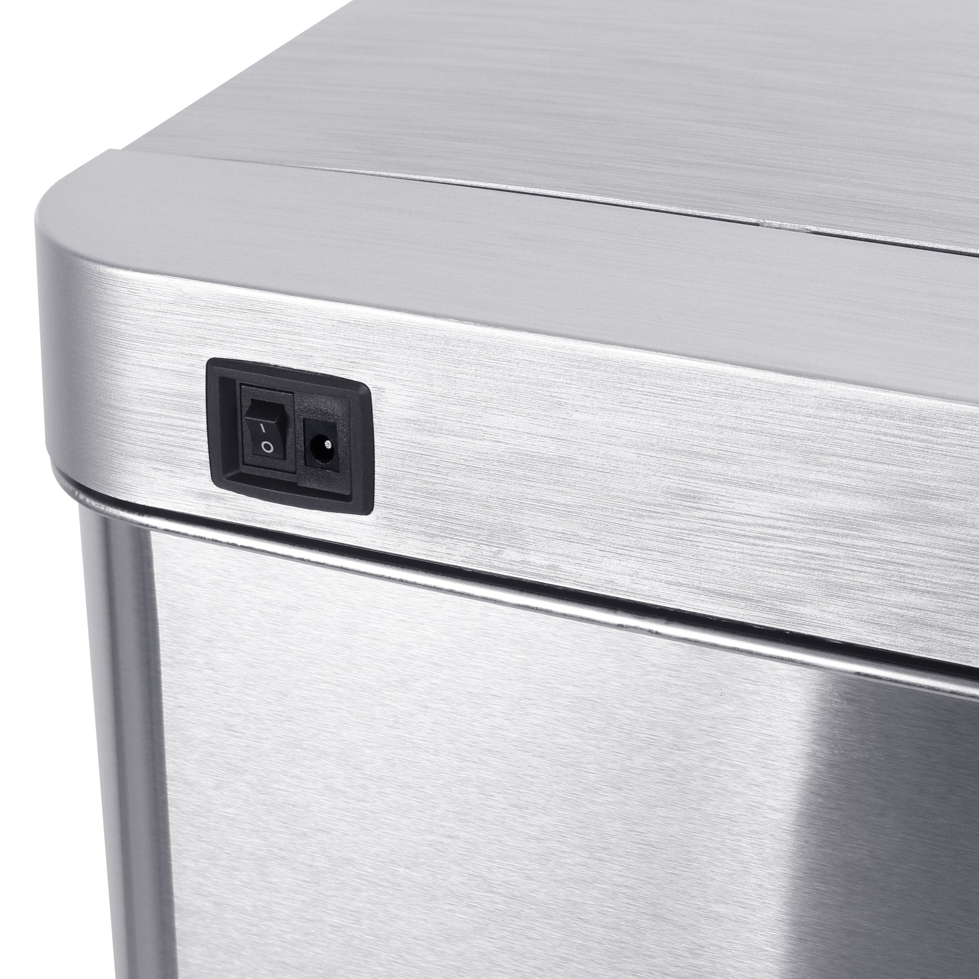 Poubelle de cuisine automatique design 50L PARKSIDE en acier INOX avec cerclage - REDDECO.com