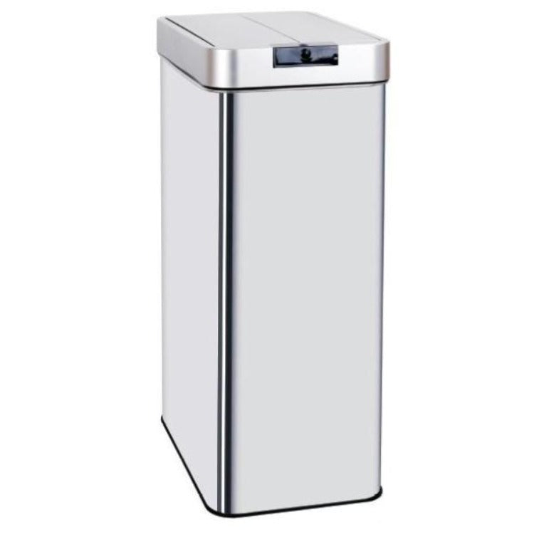 Poubelle de cuisine automatique 90L SILVERLAKE en acier Inox avec cerclage Ouverture papillon grande capacité - REDDECO.com