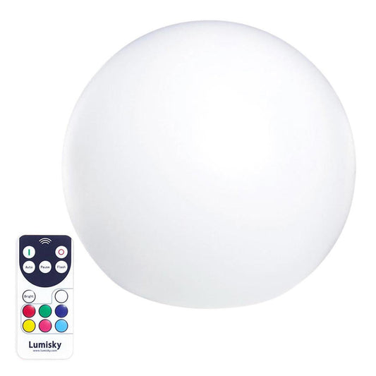 Boule lumineuse sans fil flottante LED multicolore dimmable BOBBY ∅50cm avec télécommande et socle à induction - REDDECO.com